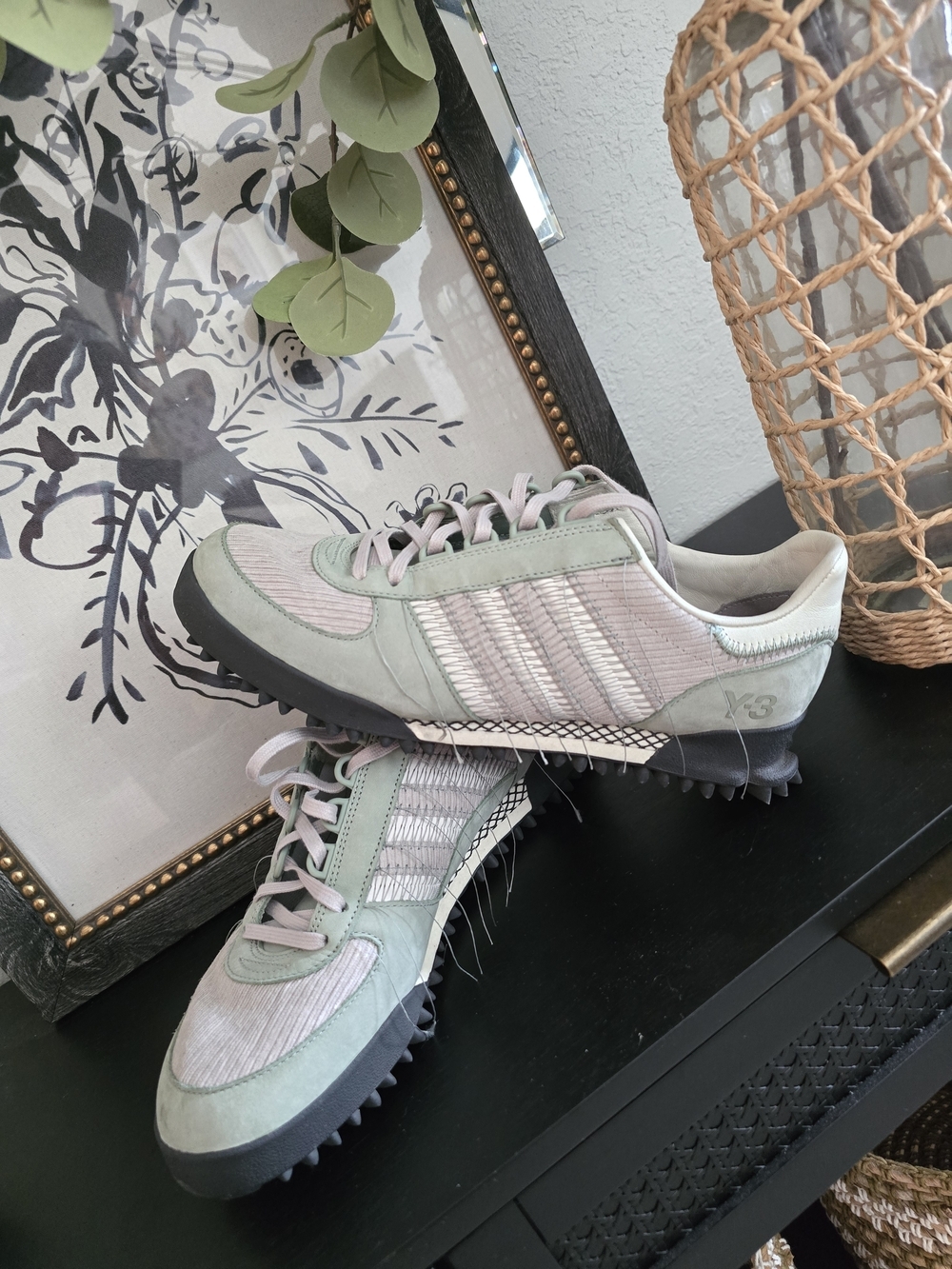 Adidas Y-3 Marathon Trail Sneakers Silver Green Men's 10